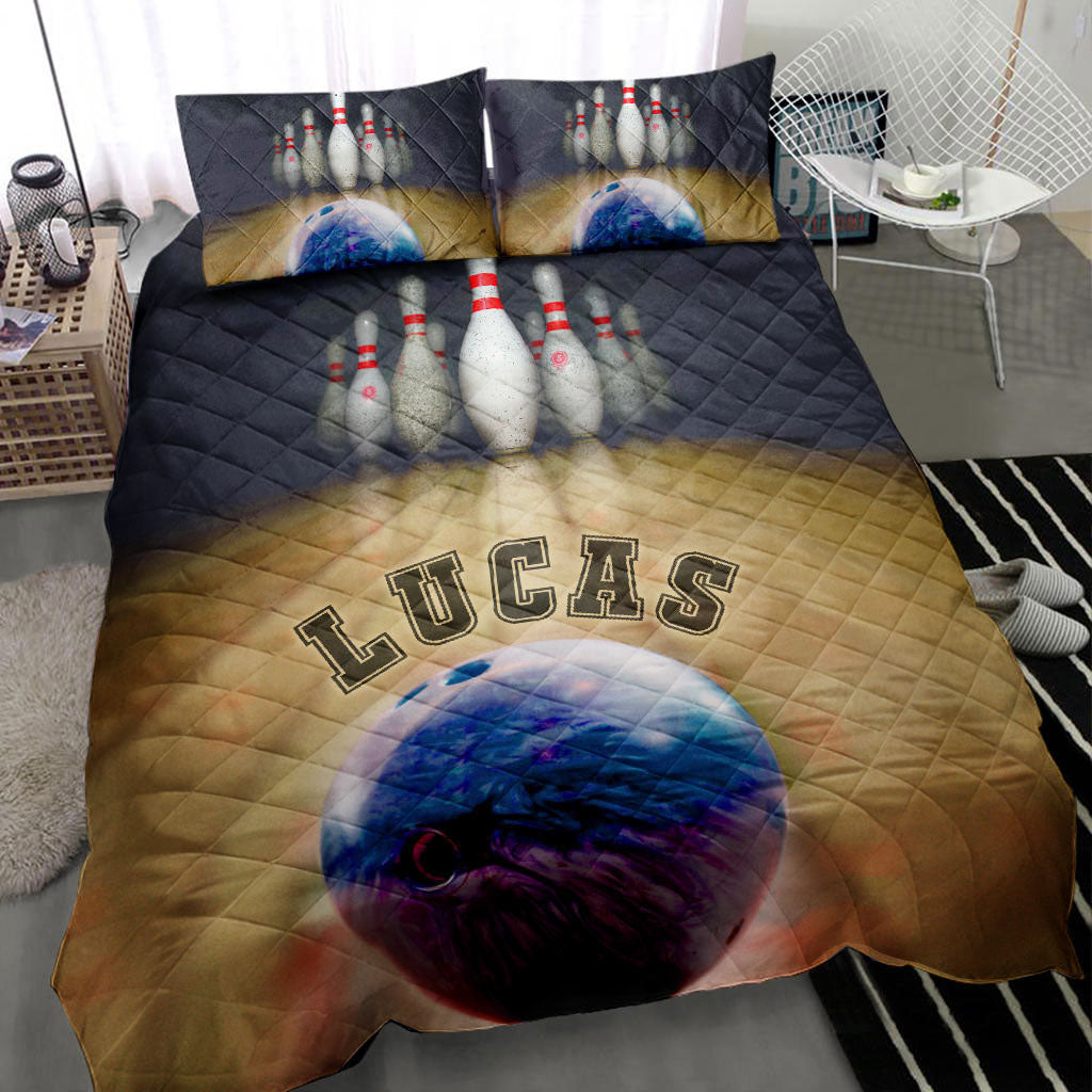 Ohaprints-Quilt-Bed-Set-Pillowcase-Bowling-Ball-Bowler-Player-Fan-Unique-Gift-Idea-Custom-Personalized-Name-Blanket-Bedspread-Bedding-2823-Throw (55'' x 60'')