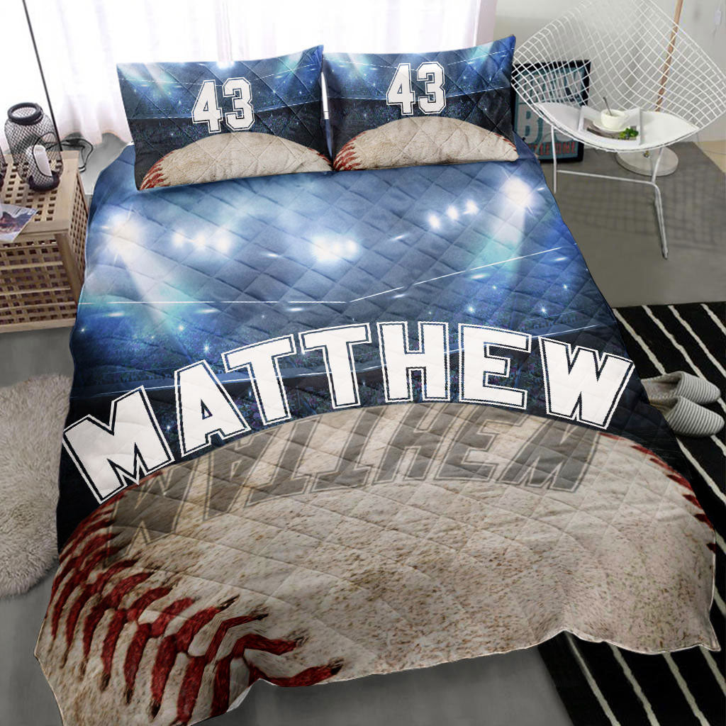 Ohaprints-Quilt-Bed-Set-Pillowcase-Baseball-Ball-Stadium-Player-Fan-Gift-Blue-Custom-Personalized-Name-Number-Blanket-Bedspread-Bedding-472-Throw (55'' x 60'')