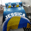 Ohaprints-Quilt-Bed-Set-Pillowcase-Volleyball-Ball-Stadium-Player-Fan-Gift-Blue-Custom-Personalized-Name-Number-Blanket-Bedspread-Bedding-406-Throw (55&#39;&#39; x 60&#39;&#39;)