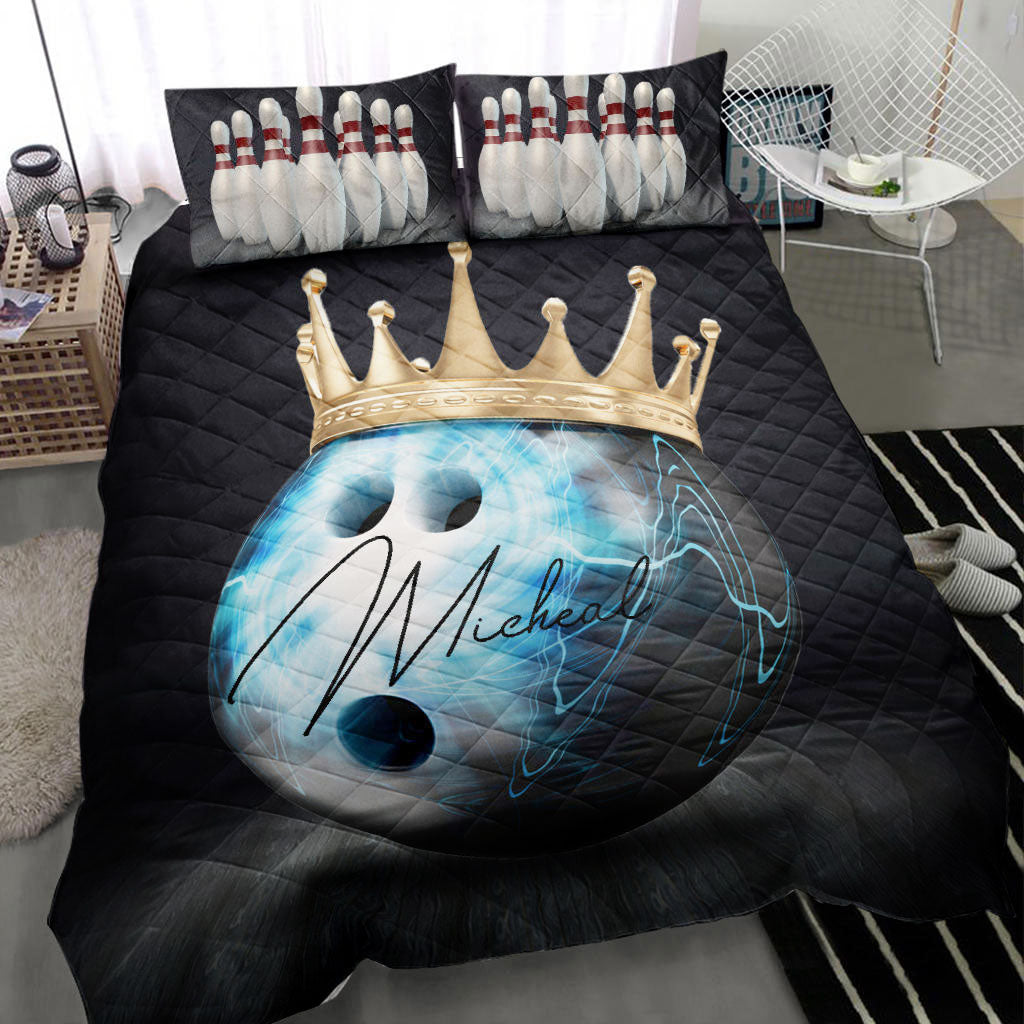 Ohaprints-Quilt-Bed-Set-Pillowcase-Bowling-King-Ball-Bowler-Royal-Player-Fan-Gift-Idea-Custom-Personalized-Name-Blanket-Bedspread-Bedding-3066-Throw (55'' x 60'')