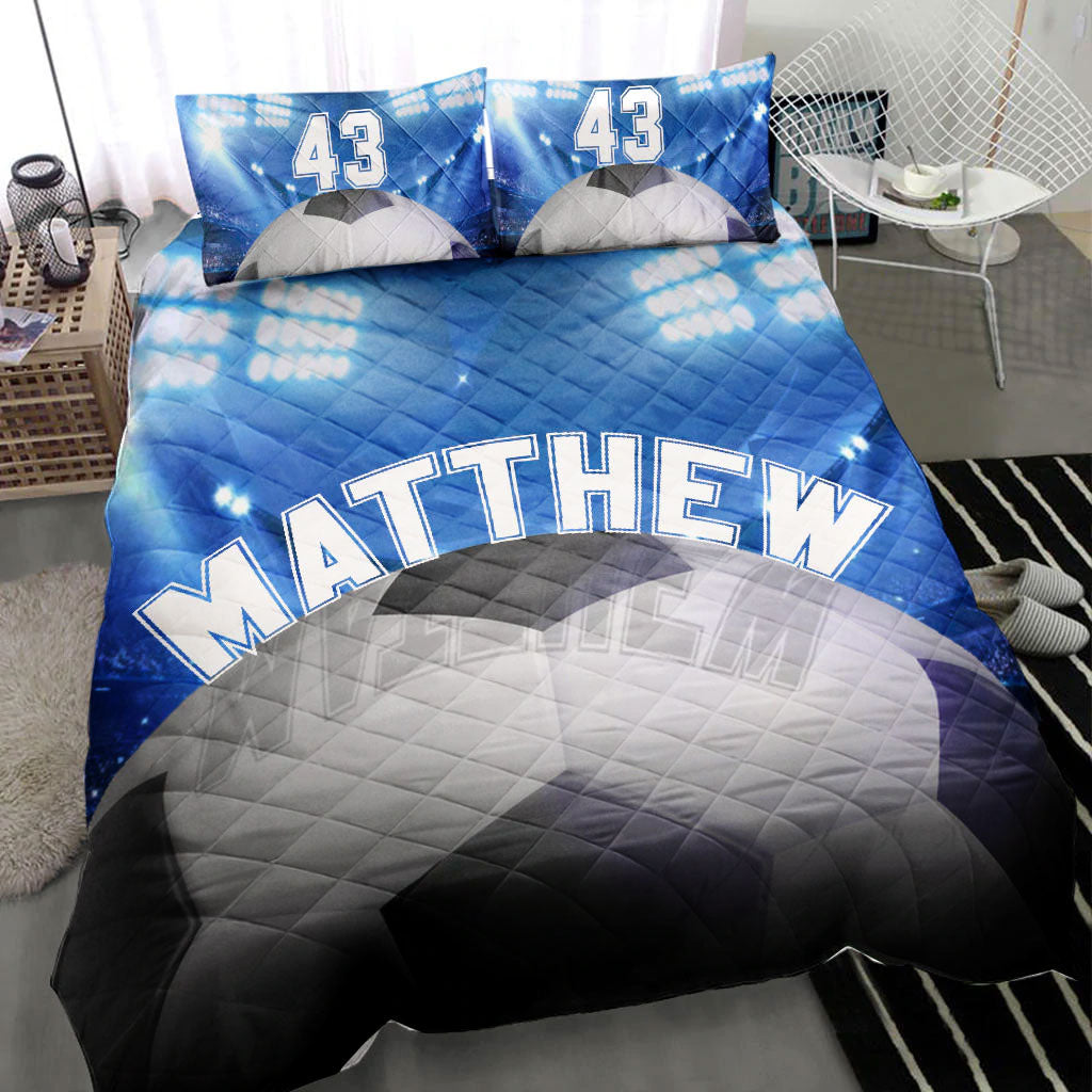 Ohaprints-Quilt-Bed-Set-Pillowcase-Soccer-Ball-Stadium-Player-Fan-Gift-Idea-Blue-Custom-Personalized-Name-Number-Blanket-Bedspread-Bedding-1645-Throw (55'' x 60'')