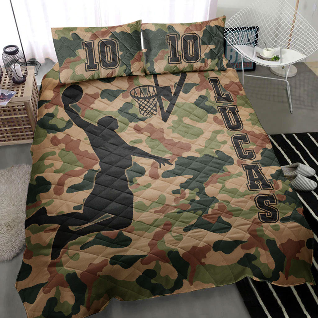 Ohaprints-Quilt-Bed-Set-Pillowcase-Basketball-Boy-Camouflage-Vintage-Player-Fan-Custom-Personalized-Name-Number-Blanket-Bedspread-Bedding-2230-Throw (55'' x 60'')