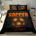 Ohaprints-Quilt-Bed-Set-Pillowcase-Soccer-Ball-Light-Orange-Player-Fan-Gift-Idea-Custom-Personalized-Name-Number-Blanket-Bedspread-Bedding-1064-Double (70'' x 80'')