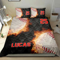 Ohaprints-Quilt-Bed-Set-Pillowcase-Baseball-Fire-Ball-Player-Fan-Gift-Idea-Black-Custom-Personalized-Name-Number-Blanket-Bedspread-Bedding-475-Double (70'' x 80'')