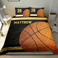 Ohaprints-Quilt-Bed-Set-Pillowcase-Basketball-Gold-Ball-Player-Fan-Gift-Black-Custom-Personalized-Name-Number-Blanket-Bedspread-Bedding-1065-Double (70'' x 80'')