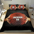 Ohaprints-Quilt-Bed-Set-Pillowcase-Basketball-Hand-Ball-Player-Fan-Gift--Black-Custom-Personalized-Name-Number-Blanket-Bedspread-Bedding-408-Double (70'' x 80'')