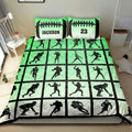 Ohaprints-Quilt-Bed-Set-Pillowcase-America-Football-Pose-Green-Player-Fan-Gift-Custom-Personalized-Name-Number-Blanket-Bedspread-Bedding-2167-Double (70'' x 80'')