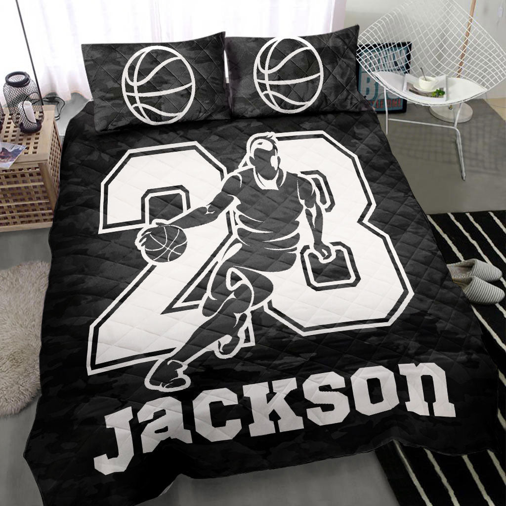 Ohaprints-Quilt-Bed-Set-Pillowcase-Basketball-Boy-Black-Camo-Player-Fan-Gift-Idea-Custom-Personalized-Name-Number-Blanket-Bedspread-Bedding-2168-Throw (55'' x 60'')