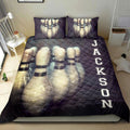 Ohaprints-Quilt-Bed-Set-Pillowcase-Bowling-Pin-Old-School-Player-Fan-Gift-Idea-Black-Custom-Personalized-Name-Blanket-Bedspread-Bedding-411-Double (70'' x 80'')