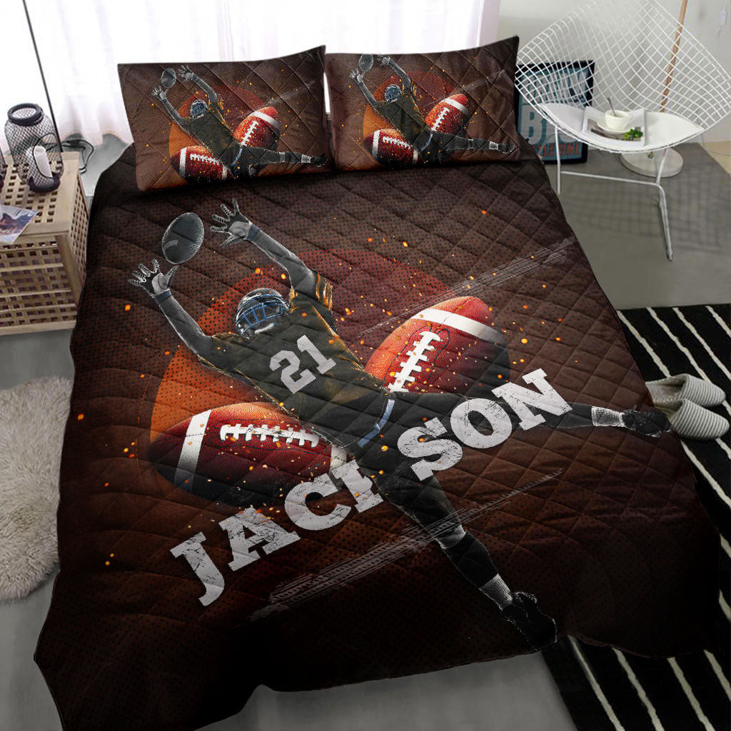 Ohaprints-Quilt-Bed-Set-Pillowcase-Football-Ball-Catching-Player-Fan-Gift-Idea-Custom-Personalized-Name-Number-Blanket-Bedspread-Bedding-2169-Throw (55'' x 60'')