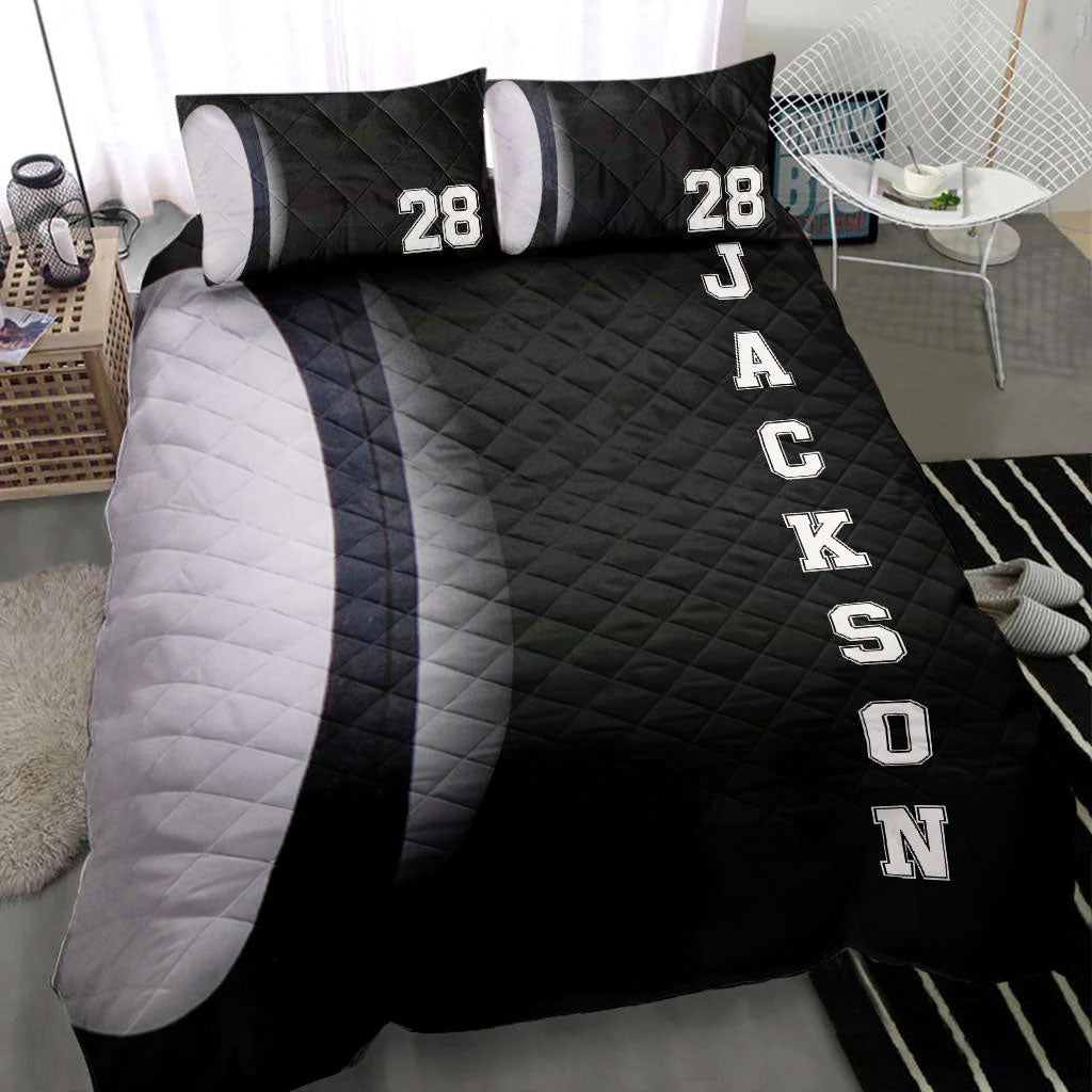 Ohaprints-Quilt-Bed-Set-Pillowcase-Rugby-Ball-Player-Fan-Gift-Idea-Black-White-Custom-Personalized-Name-Number-Blanket-Bedspread-Bedding-1650-Throw (55'' x 60'')