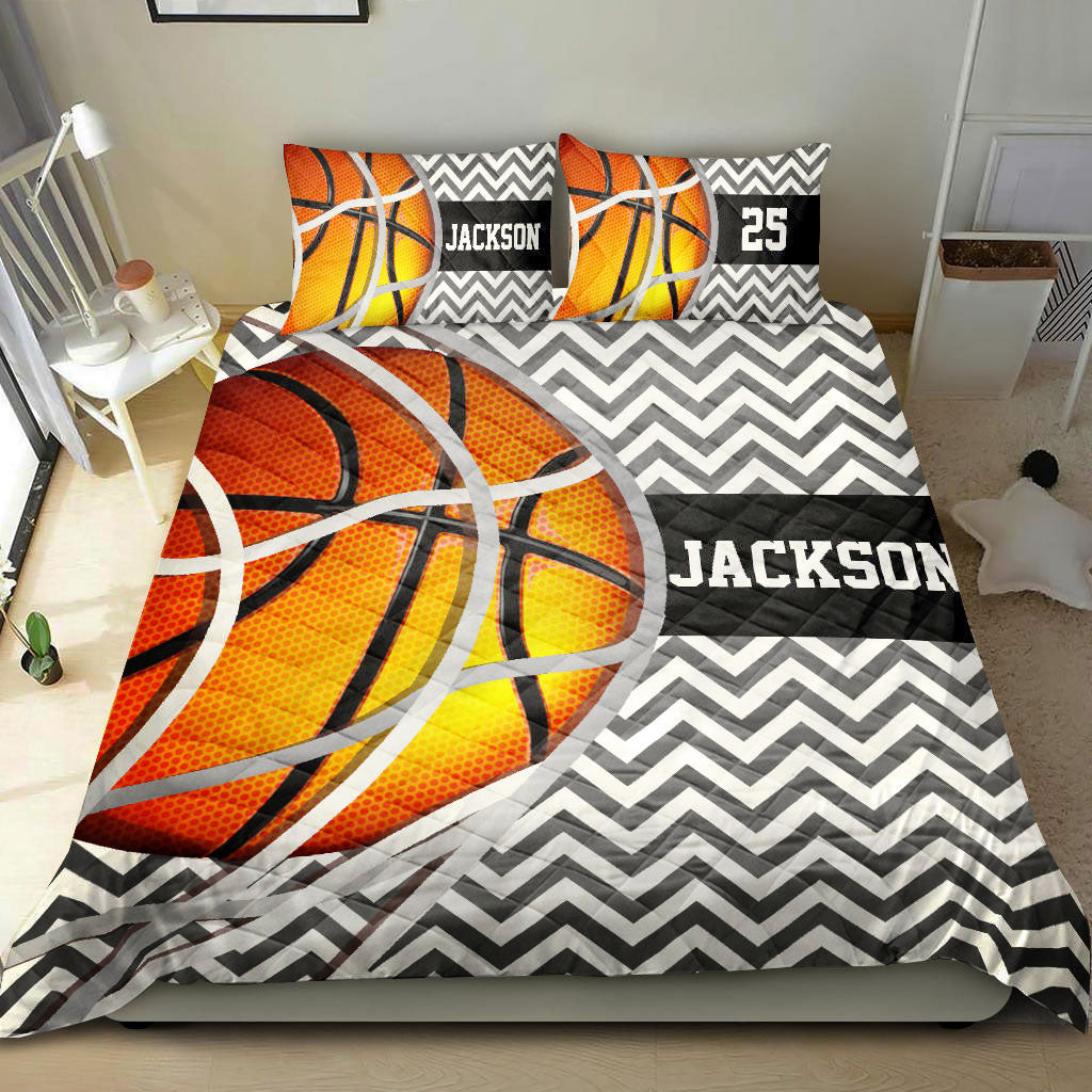 Ohaprints-Quilt-Bed-Set-Pillowcase-Basketball-Ball-Zigzag-Player-Fan-Gift-Idea-Custom-Personalized-Name-Number-Blanket-Bedspread-Bedding-413-Double (70'' x 80'')