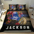Ohaprints-Quilt-Bed-Set-Pillowcase-Football-Boy-Running-Player-Fan-Gift-Idea-Custom-Personalized-Name-Number-Blanket-Bedspread-Bedding-2171-Double (70'' x 80'')
