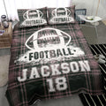 Ohaprints-Quilt-Bed-Set-Pillowcase-Football-Ball-Checkered-Player-Fan-Gift-Plaid-Custom-Personalized-Name-Number-Blanket-Bedspread-Bedding-414-Throw (55'' x 60'')