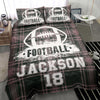 Ohaprints-Quilt-Bed-Set-Pillowcase-Football-Ball-Checkered-Player-Fan-Gift-Plaid-Custom-Personalized-Name-Number-Blanket-Bedspread-Bedding-414-Throw (55&#39;&#39; x 60&#39;&#39;)