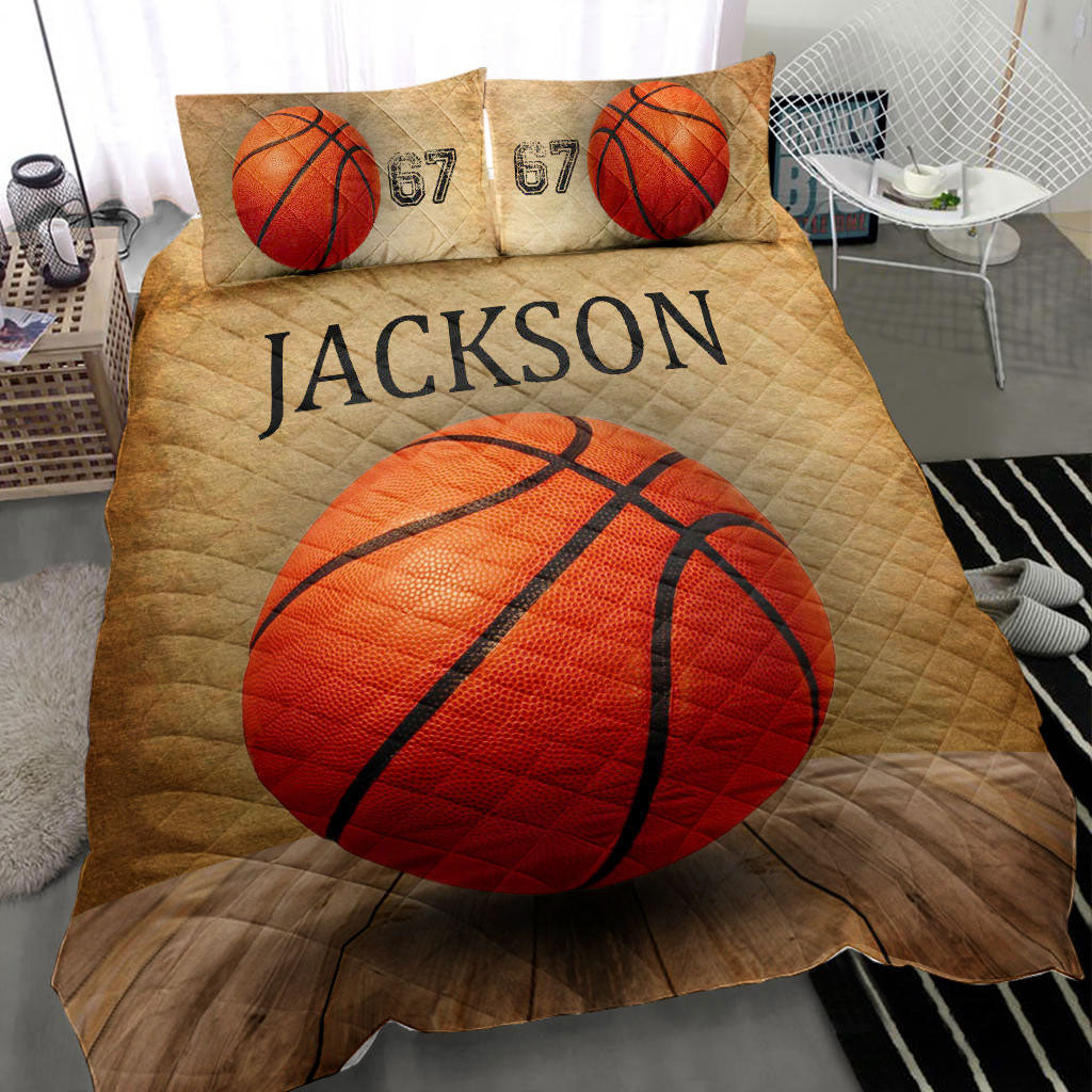 Ohaprints-Quilt-Bed-Set-Pillowcase-Basketball-Ball-Vintage-Wood-Player-Fan-Gift-Custom-Personalized-Name-Number-Blanket-Bedspread-Bedding-2174-Throw (55'' x 60'')