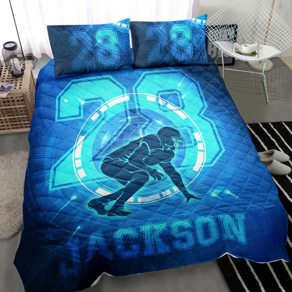Ohaprints-Quilt-Bed-Set-Pillowcase-Football-Boy-Blue-Digital-Player-Fan-Gift-Idea-Custom-Personalized-Name-Number-Blanket-Bedspread-Bedding-2769-Throw (55'' x 60'')