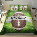 Ohaprints-Quilt-Bed-Set-Pillowcase-Football-Ball-Green-Player-Fan-Unique-Gift-Custom-Personalized-Name-Number-Blanket-Bedspread-Bedding-418-Double (70'' x 80'')