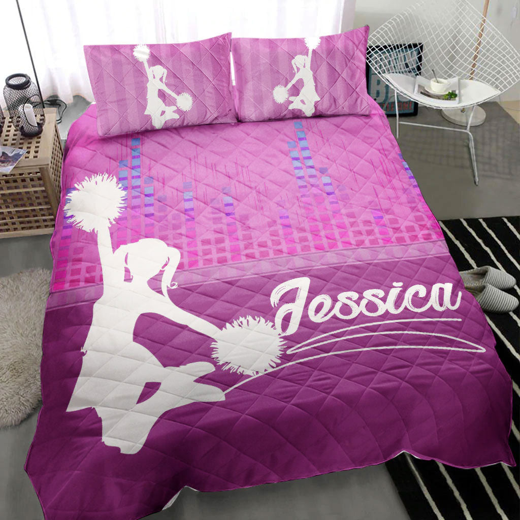 Ohaprints-Quilt-Bed-Set-Pillowcase-Cheerleading-Cheerleader-Girl-Princess-Pink-Custom-Personalized-Name-Number-Blanket-Bedspread-Bedding-478-Throw (55'' x 60'')