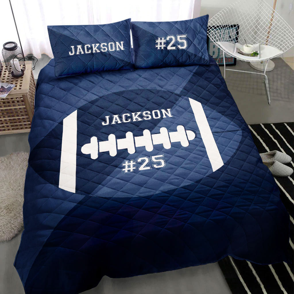Ohaprints-Quilt-Bed-Set-Pillowcase-Football-Ball-Blue-Simple-Player-Fan-Gift-Idea-Custom-Personalized-Name-Number-Blanket-Bedspread-Bedding-2177-Throw (55'' x 60'')
