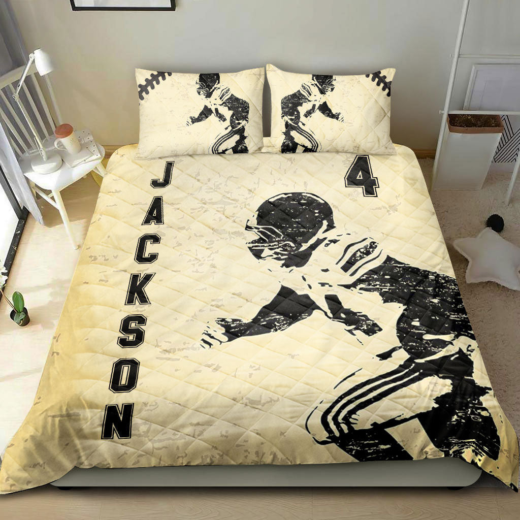 Ohaprints-Quilt-Bed-Set-Pillowcase-Football-Vintage-Running-Player-Fan-Gift-Idea-Custom-Personalized-Name-Number-Blanket-Bedspread-Bedding-421-Throw (55'' x 60'')