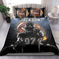 Ohaprints-Quilt-Bed-Set-Pillowcase-Footballs-Boy-Fire-Player-Fan-Gift-Idea-Black-Custom-Personalized-Name-Number-Blanket-Bedspread-Bedding-481-Double (70'' x 80'')
