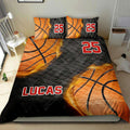 Ohaprints-Quilt-Bed-Set-Pillowcase-Basketball-Ball-Fire-Player-Fan-Gift--Black-Custom-Personalized-Name-Number-Blanket-Bedspread-Bedding-1594-Double (70'' x 80'')