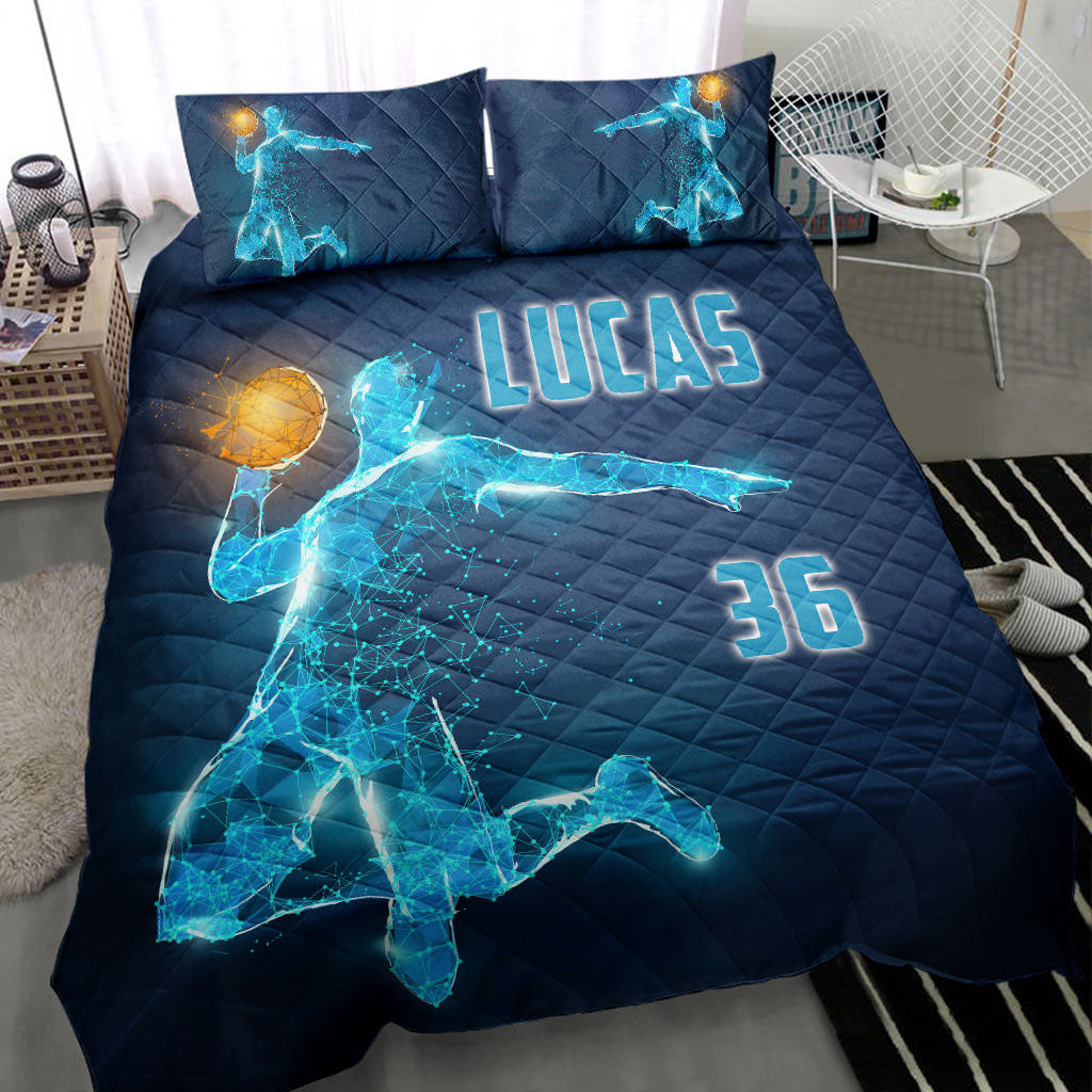 Ohaprints-Quilt-Bed-Set-Pillowcase-Basketball-Boy-Digital-Blue-Player-Fan-Gift-Custom-Personalized-Name-Number-Blanket-Bedspread-Bedding-2239-Throw (55'' x 60'')