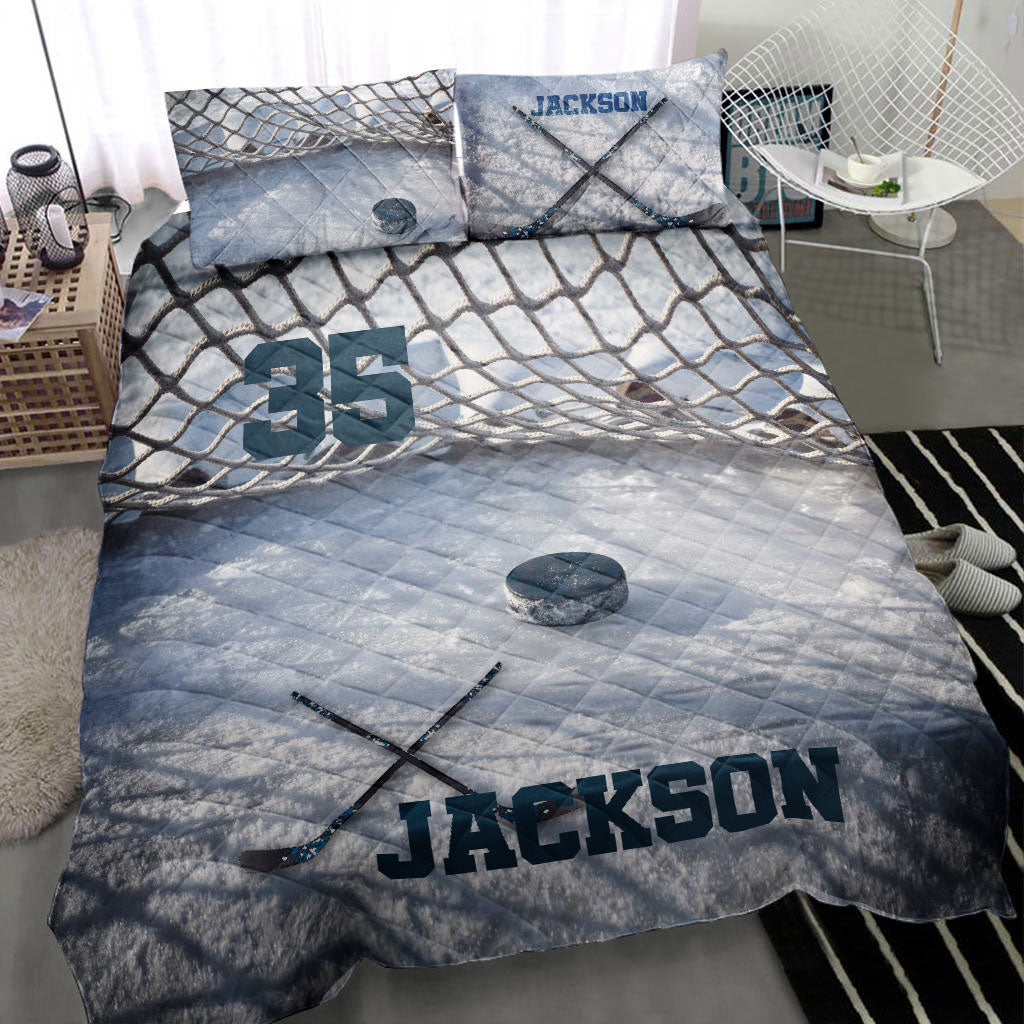 Ohaprints-Quilt-Bed-Set-Pillowcase-Ice-Hockey-3D-Printed-Player-Fan-Gift-Idea-Custom-Personalized-Name-Number-Blanket-Bedspread-Bedding-1595-Throw (55'' x 60'')