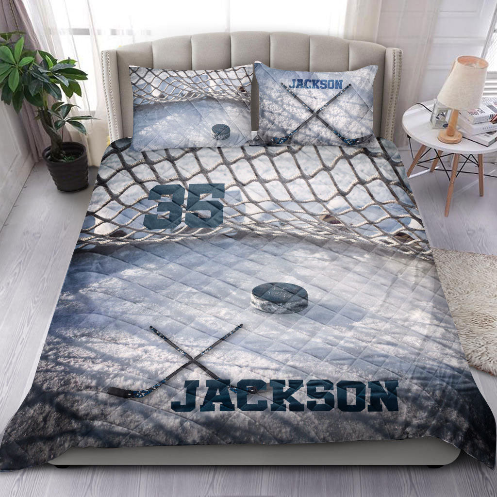 Ohaprints-Quilt-Bed-Set-Pillowcase-Ice-Hockey-3D-Printed-Player-Fan-Gift-Idea-Custom-Personalized-Name-Number-Blanket-Bedspread-Bedding-1595-Double (70'' x 80'')
