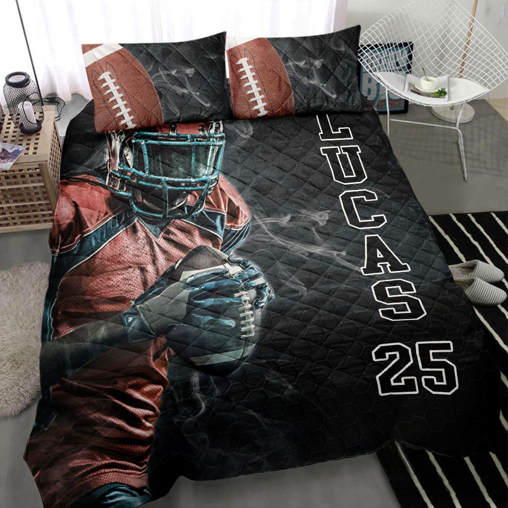 Ohaprints-Quilt-Bed-Set-Pillowcase-Football-Man-Boy-Smoke-Player-Fan-Gift-Idea-Custom-Personalized-Name-Number-Blanket-Bedspread-Bedding-2774-Throw (55'' x 60'')