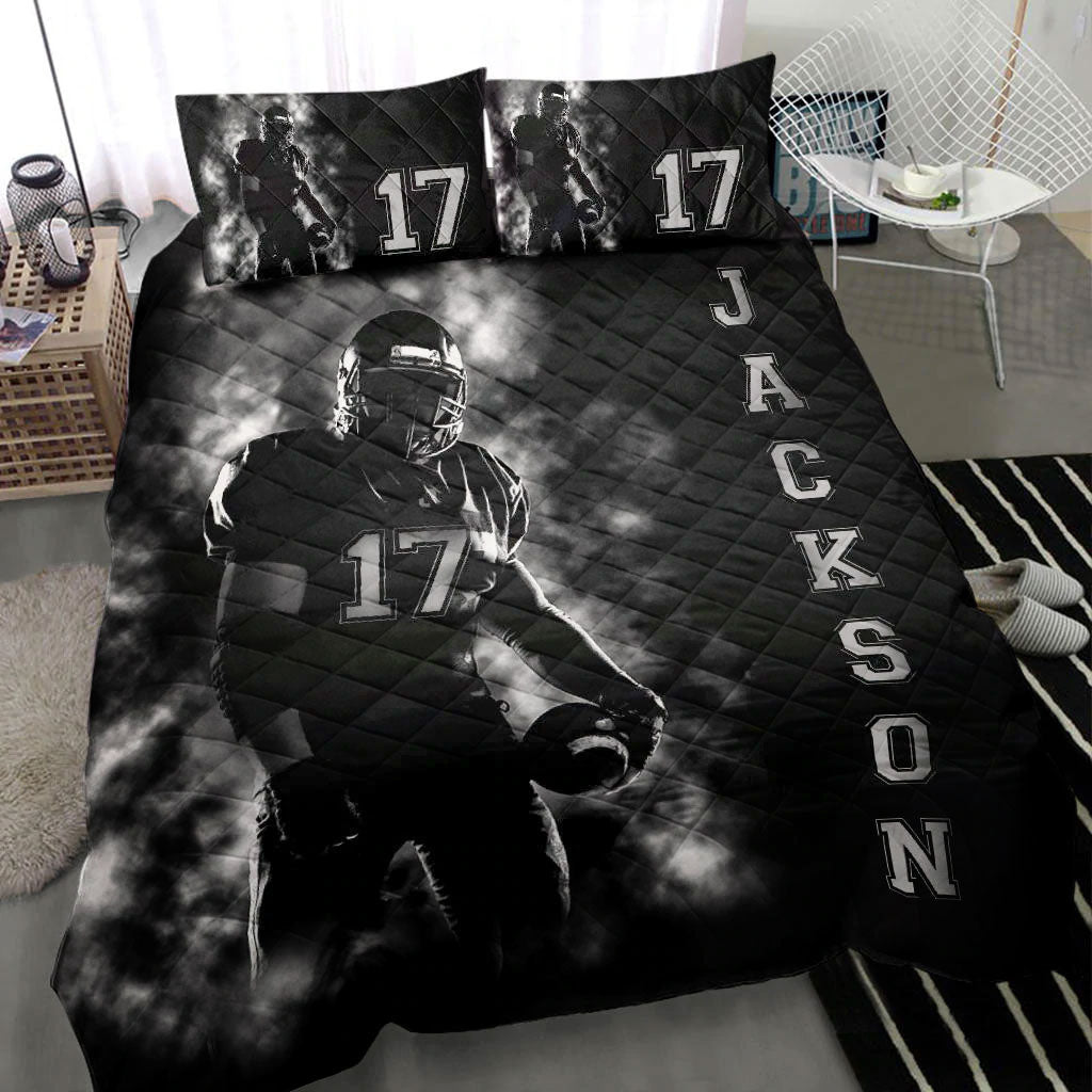 Ohaprints-Quilt-Bed-Set-Pillowcase-Football-Boy-Men-Dust-Storm-Player-Fan-Gift-Custom-Personalized-Name-Number-Blanket-Bedspread-Bedding-1596-Throw (55'' x 60'')