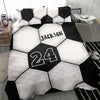 Ohaprints-Quilt-Bed-Set-Pillowcase-Soccer-Ball-Pattern-Player-Fan-Black-White-Custom-Personalized-Name-Number-Blanket-Bedspread-Bedding-483-Throw (55&#39;&#39; x 60&#39;&#39;)