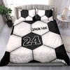 Ohaprints-Quilt-Bed-Set-Pillowcase-Soccer-Ball-Pattern-Player-Fan-Black-White-Custom-Personalized-Name-Number-Blanket-Bedspread-Bedding-483-Double (70&#39;&#39; x 80&#39;&#39;)