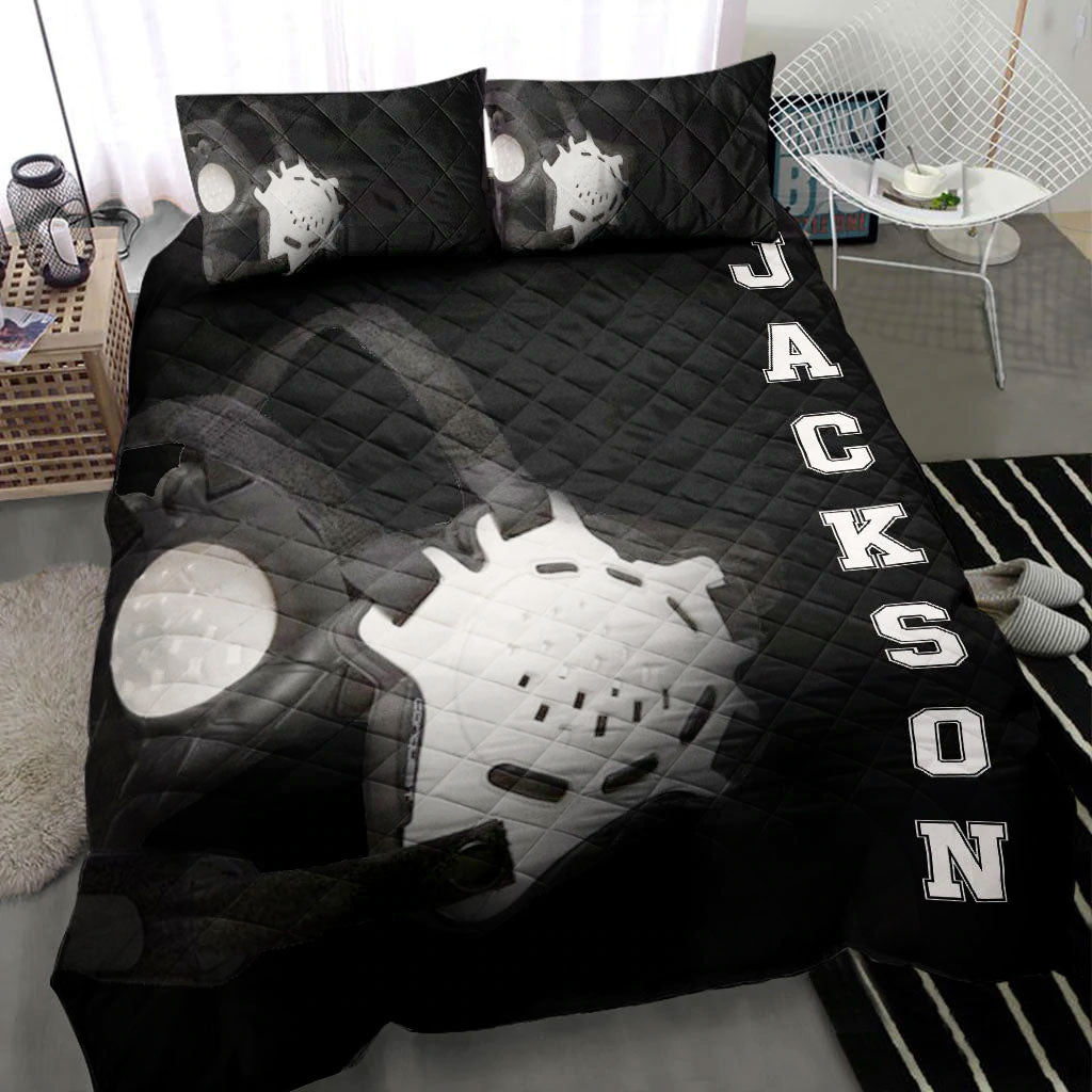 Ohaprints-Quilt-Bed-Set-Pillowcase-Wrestling-Ear-Guard-Wrestler-Fan-Gift-Idea-Black-Custom-Personalized-Name-Blanket-Bedspread-Bedding-1073-Throw (55'' x 60'')