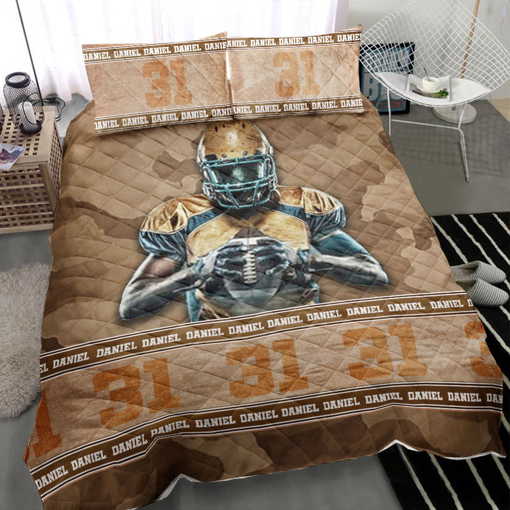 Ohaprints-Quilt-Bed-Set-Pillowcase-Football-Boy-Brown-Camo-Player-Fan-Gift-Idea-Custom-Personalized-Name-Number-Blanket-Bedspread-Bedding-425-Throw (55'' x 60'')