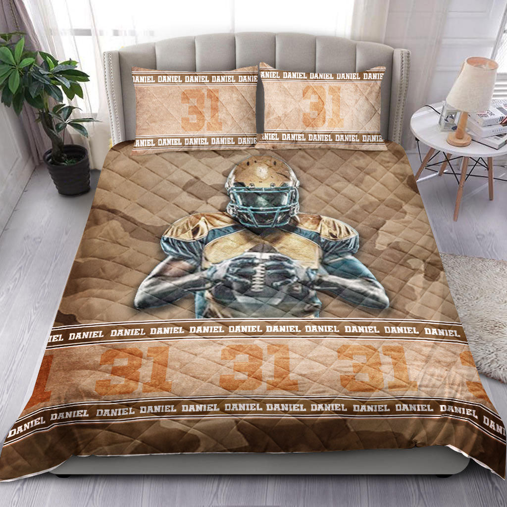Ohaprints-Quilt-Bed-Set-Pillowcase-Football-Boy-Brown-Camo-Player-Fan-Gift-Idea-Custom-Personalized-Name-Number-Blanket-Bedspread-Bedding-425-Double (70'' x 80'')