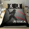 Ohaprints-Quilt-Bed-Set-Pillowcase-Softball-Batter-Girl-Grey-Black-Player-Fan-Custom-Personalized-Name-Number-Blanket-Bedspread-Bedding-2835-Double (70&#39;&#39; x 80&#39;&#39;)