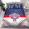 Ohaprints-Quilt-Bed-Set-Pillowcase-Baseball-Star-Ball-Player-Fan-Gift-Blue-White-Custom-Personalized-Name-Number-Blanket-Bedspread-Bedding-2777-Double (70&#39;&#39; x 80&#39;&#39;)