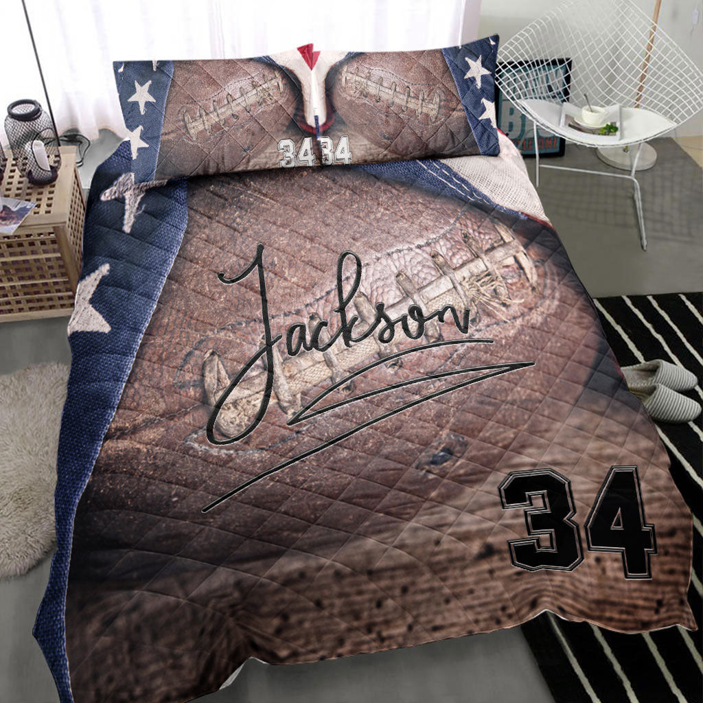 Ohaprints-Quilt-Bed-Set-Pillowcase-Football-Vintage-Ball-Player-Fan-Gift-Idea-Custom-Personalized-Name-Number-Blanket-Bedspread-Bedding-426-Throw (55'' x 60'')