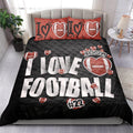 Ohaprints-Quilt-Bed-Set-Pillowcase-I-Love-Football-Player-Fan-Gift-Idea-Black-Custom-Personalized-Name-Number-Blanket-Bedspread-Bedding-1018-Double (70'' x 80'')