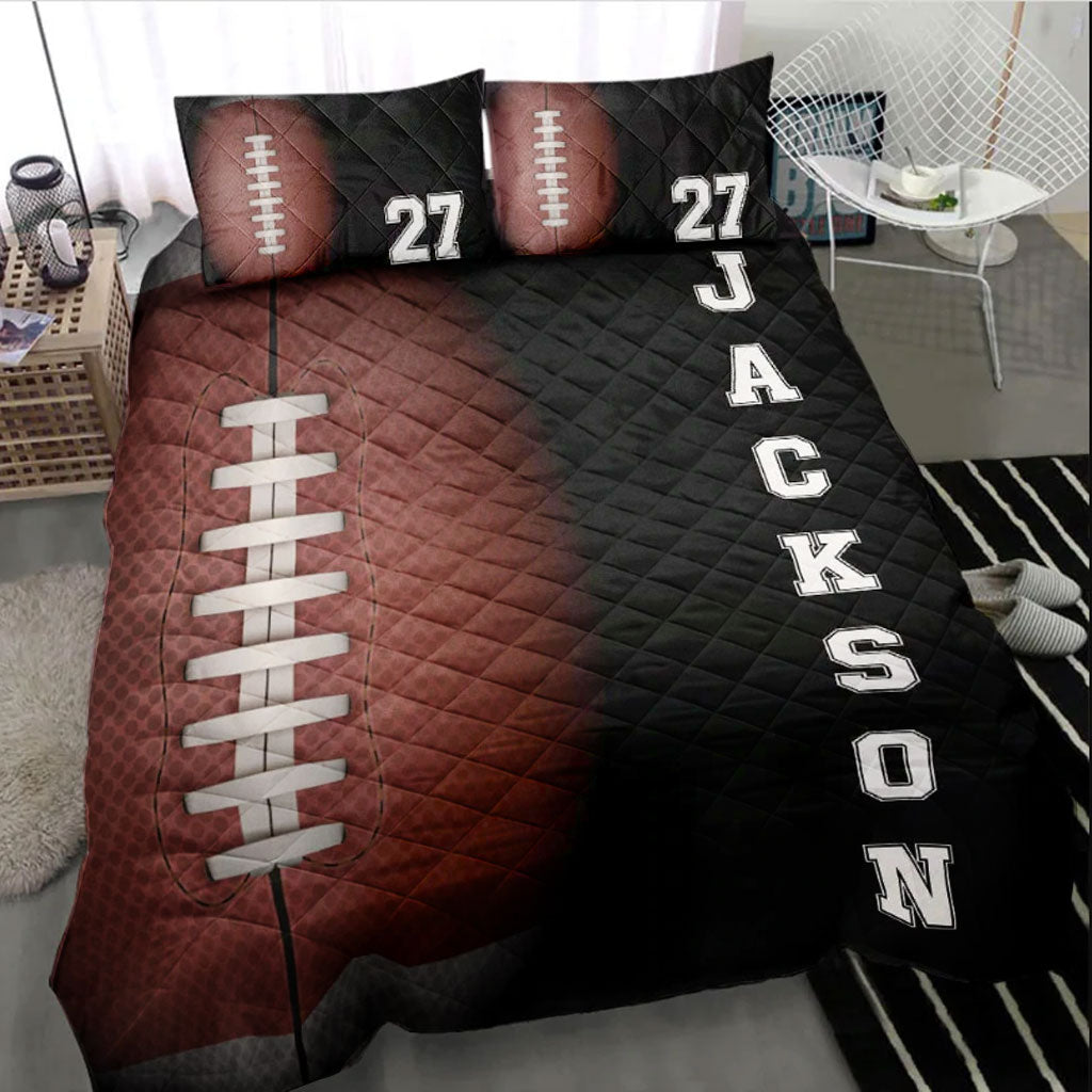 Ohaprints-Quilt-Bed-Set-Pillowcase-Football-Ball-Pattern-Player-Fan-Gift-Idea-Custom-Personalized-Name-Number-Blanket-Bedspread-Bedding-1019-Throw (55'' x 60'')