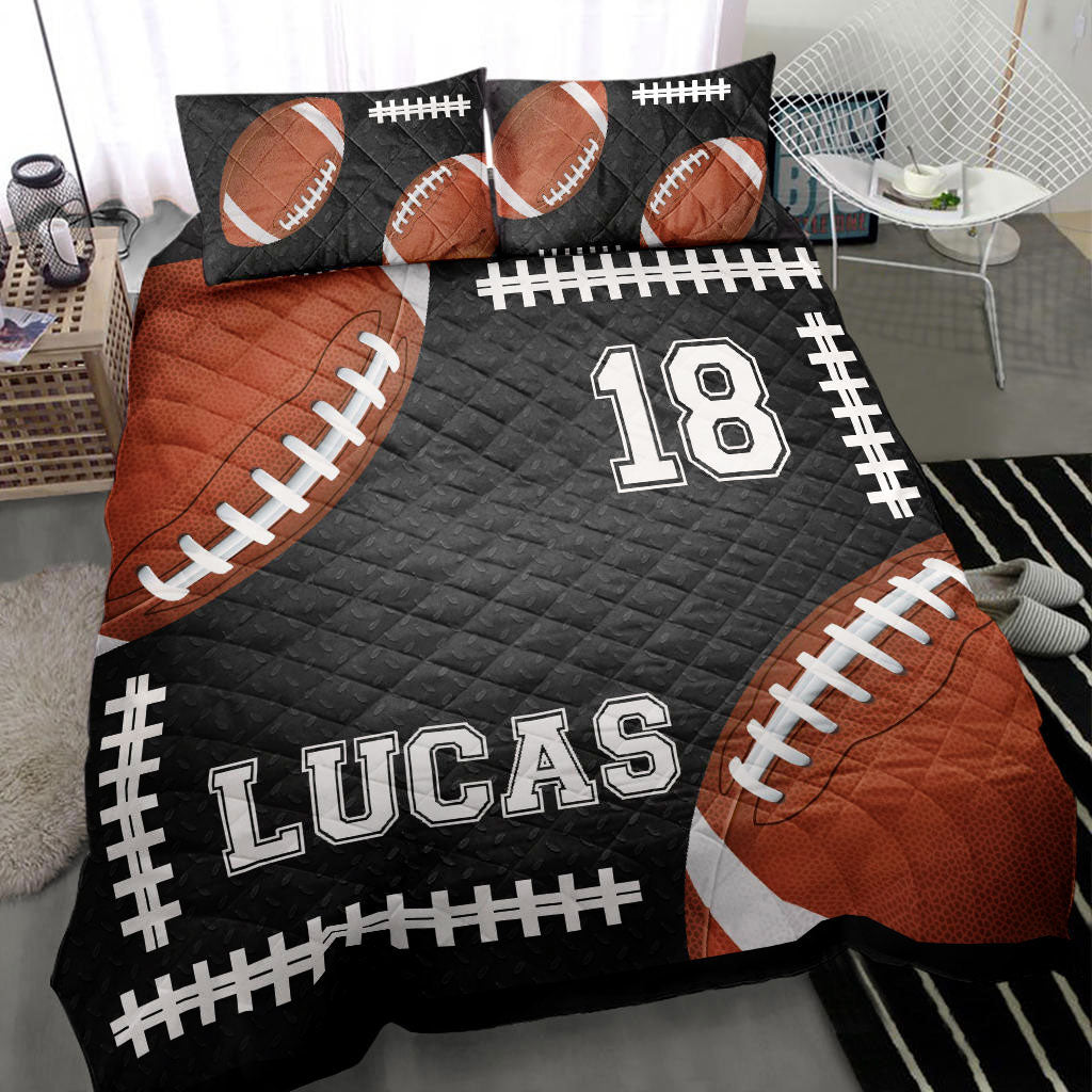 Ohaprints-Quilt-Bed-Set-Pillowcase-Football-Ball-Player-Fan-Gift-Unique-Idea-Black-Custom-Personalized-Name-Number-Blanket-Bedspread-Bedding-1020-Throw (55'' x 60'')