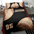 Ohaprints-Quilt-Bed-Set-Pillowcase-Baseball-Ball-Vintage-Player-Fan-Gift-Black-Custom-Personalized-Name-Number-Blanket-Bedspread-Bedding-2242-Throw (55'' x 60'')