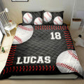 Ohaprints-Quilt-Bed-Set-Pillowcase-Baseball-Ball-Player-Fan-Unique-Gift--Black-Custom-Personalized-Name-Number-Blanket-Bedspread-Bedding-1601-Double (70'' x 80'')