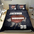 Ohaprints-Quilt-Bed-Set-Pillowcase-Football-Ball-Crack-Player-Fan-Gift-Idea-Black-Custom-Personalized-Name-Number-Blanket-Bedspread-Bedding-1021-Double (70'' x 80'')