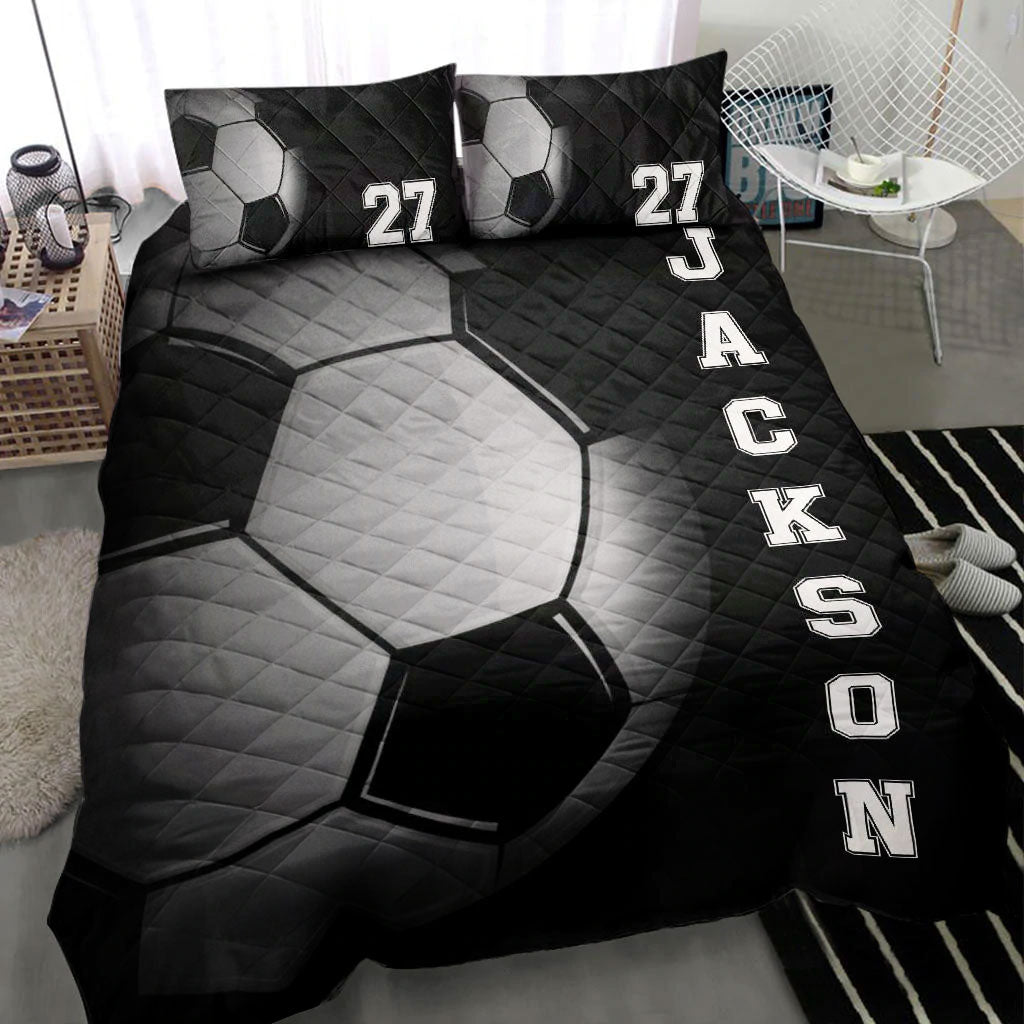 Ohaprints-Quilt-Bed-Set-Pillowcase-Soccer-Ball-3D-Printed-Player-Fan-Gift-Black-Custom-Personalized-Name-Number-Blanket-Bedspread-Bedding-1659-Throw (55'' x 60'')