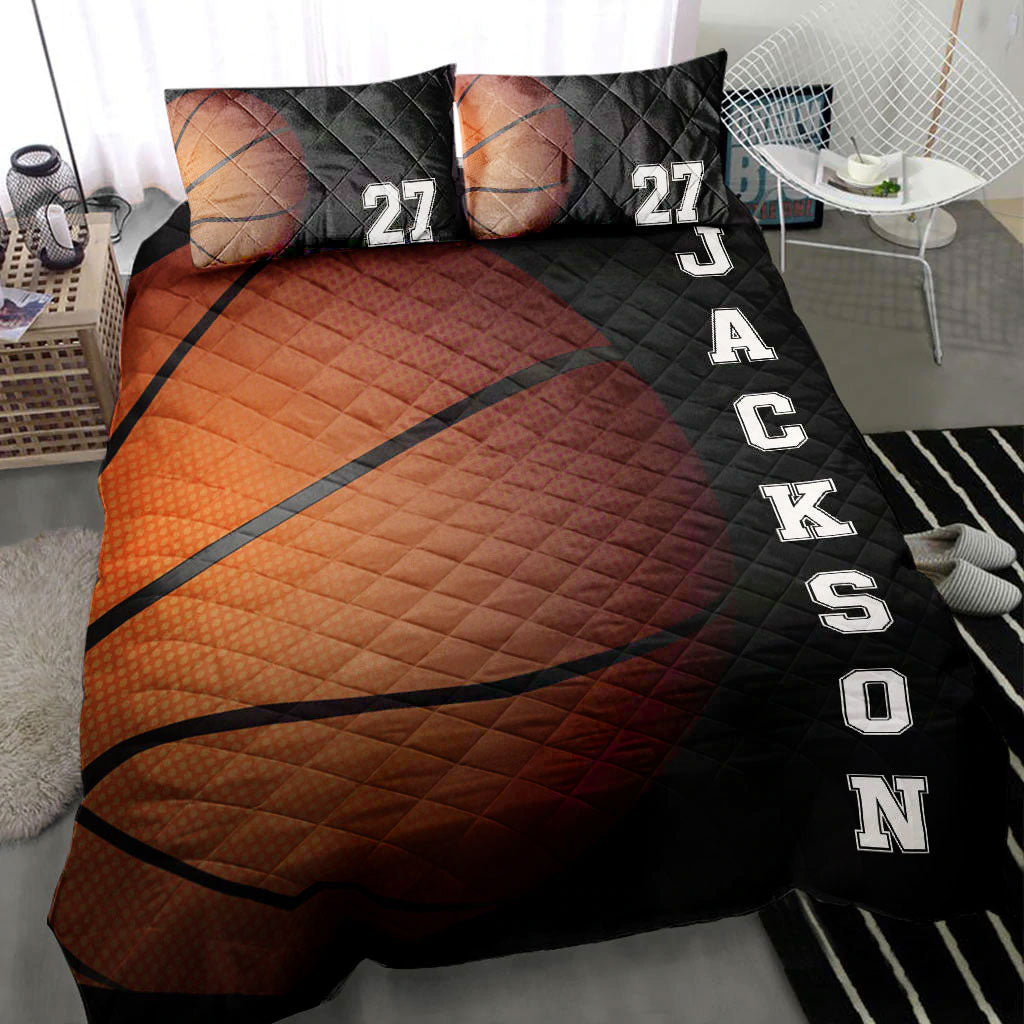 Ohaprints-Quilt-Bed-Set-Pillowcase-Basketball-3D-Print-Player-Fan-Gift-Black-Custom-Personalized-Name-Number-Blanket-Bedspread-Bedding-2244-Throw (55'' x 60'')
