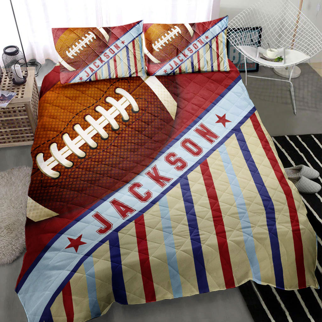Ohaprints-Quilt-Bed-Set-Pillowcase-America-Football-Ball-Retro-Player-Fan-Gift-Seasonal-Custom-Personalized-Name-Blanket-Bedspread-Bedding-2838-Throw (55'' x 60'')