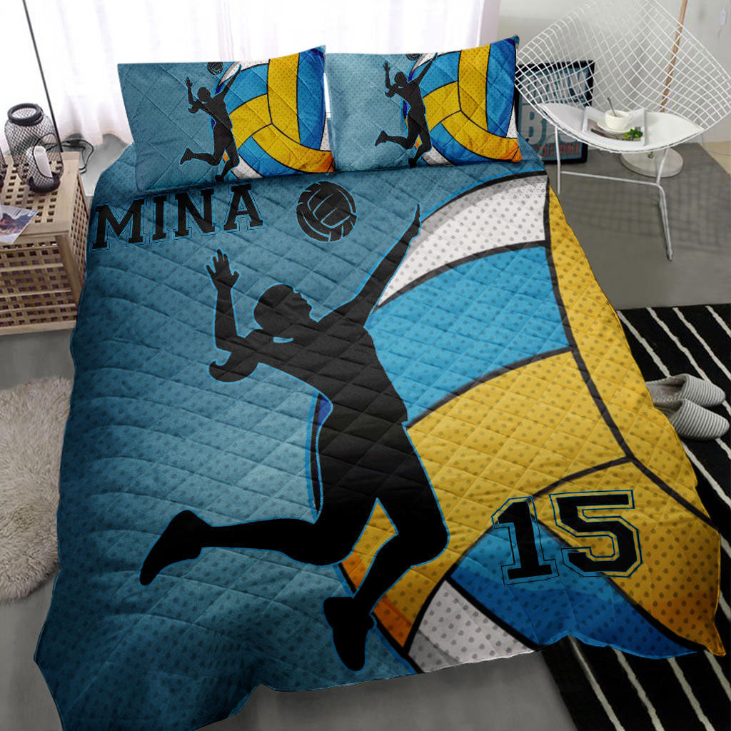 Ohaprints-Quilt-Bed-Set-Pillowcase-Volleyball-Girl-Turquoise-Player-Fan-Gift-Idea-Custom-Personalized-Name-Number-Blanket-Bedspread-Bedding-2783-Throw (55'' x 60'')